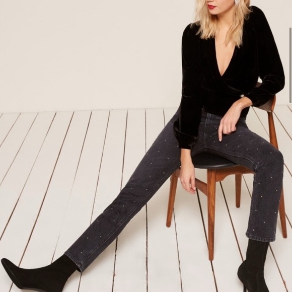 Reformation Harley Studded Jeans 27 - Picture 9 of 9